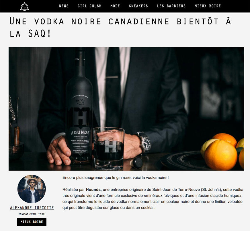 Une Vodka Noire Canadienne Bientôt à la SAQ!